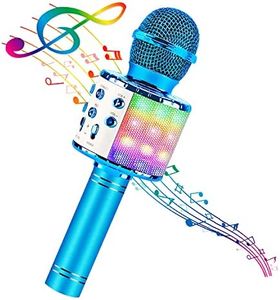 BlueFire 4 in 1 Handheld Karaoke Microphone, Portable Karaoke System with Speaker, Karaoke Machine Home KTV Player with Record Function for Phone/Tablet(Blue)