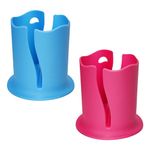 2pcs Paddle Board Cup Holder, Universal Kayak Drink Holder Multifunctional Anti-Toppling Paddleboard Cup Holder Surfboard Water Bottle Holder for Outdoor Fishing Boat Kayak Accessories (Blue, Pink)