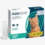 6 x FleaSolve PIPETTES - Flea & Tick Treatment for Cats - Spot On Flea and Tick Treatment for Cats and Kittens Over 1 kg - 6 DOSES