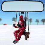 Funny Anime Car Mirror Hanging Accessories Car Pendant Reading Deadpol Ornaments Auto Rearview Mirror Decoration Car Accessories Car Interior Decor