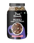 True Elements Dark Chocolate Muesli 1kg | Nuts & Berries Muesli | 13g Clean Protein | 13% Millet | Cereal for Breakfast | Gluten Free Breakfast