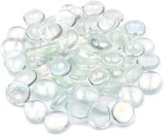 ARSUK Glass Pebbles Decorative Stones Beads Nuggets Gems Mosaic Tiles for Vases Craft Garden Bowls Fish Tank (180 pcs Clear)