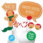 Big Dot of Happiness Gingerbread Christmas - Gingerbread Man Holiday Party Photo Booth Props Kit - 20 Count