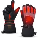 Heated Gloves for Men Women, Rechargeable 7.4V Battery Winter Electric Warming Ski Gloves with 3 Heat Modes Windproof Reflective for Skiing, Snowboarding, Motorcycle, Camping, Outdoor Work (S)