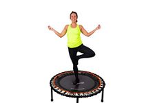 FIT BOUNCE PRO II Bungee Rebounder Mini Trampoline | Already Assembled | Half Folding, Silent & Beautifully Designed for Adults & Kids | Includes Storage Bag & Bounce Counter | Free Online Workouts