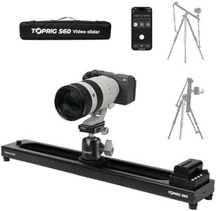 Accsoon Toprig 24inch/60cm Motorized Camera Slider, Bluetooth Video Slider with Button/APP Control, Time-Lapse/Loop Mode, Speed Knob, 120° Panoramic Shooting, Compatible with GoPro, Camera, DSLR