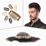 Artello® SNAP CLIPS for Fine R Mono Hair Patches, Wigs, Extensions, Wefts for Men and Women with Metal Finish for Easy Sewing and Clipping (Colour: Black) (5 Pcs)