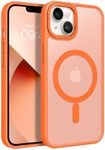 BENTOBEN Magnetic for iPhone 13 Case & iPhone 14 Case [Compatible with Magsafe] Translucent Matte Phone Case iPhone 13/14 Slim Shockproof Women Men Girl Protective Cover for iPhone 13/14 6.1", Orange