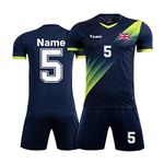 HDSD Jersey Football Soccer Kit Uniform Personalized Short sleeve and Shorts Set for Men, Women, Kids with Your Name Number Team Logo