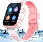 4G GPS Smart Watch for Kids,Kids Phone Smartwatch with Whatsapp Line,Anti-Lost Waterproof Video Phone Call Real-time Tracking Pedometer Voice Message Camera SOS Alarm Watch for Boys Girls Gifts(Pink)