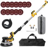 ZHJAN Drywall Sander(880W),Double-Deck LED Lights Sander, 5 Variable Speed, 1000-2100RPM Electric Drywall Sander with 12 Pcs Sanding Discs, Dust Absorption Bag