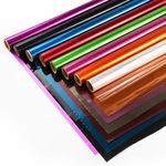 8 Colors - Christmas Colored Cellophane Wrap for Gift Baskets & DIY Craft - Halloween Colored Cello Decoration-(17” x 10ftx 8Rolls)