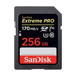 SanDisk 256GB Extreme Pro SDXC UHS-I Card - C10, U3, V30, 4K UHD, SD Card - SDSDXXY-256G-GN4IN, Black