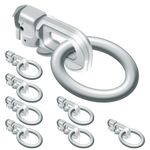 SALUINOKI 8Pack L Track Double Stud Tie Down Fitting with O Ring Silver, L Track Tie Down, L-Track Accessories for Truck Bed,Trailer Cargo Control,Pickup, RV, ATV Breaking Load 5500Lbs