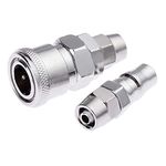 Iron SP20 and PP20 Pneumatic Fittings Quick Release Female Coupler and Male Bayonet Connectors Fittings for 8 x 5mm Air Line Hose (2)