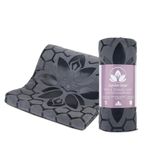 Non Slip Yoga Towel with Silicone Design Provides Amazing Grip and Perfect as Mat Topper (Gray)