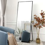 NeuType 65"x22" Full Length Mirror Floor Standing Wall-Mounted Rectangle Black