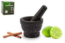 ADEPTNA Premium Solid and Durable Natural Granite Pestle and Mortar Spice Herb Seed Salt and Pepper Crusher Grinder Grinding Paste -Comfortable and Easy to use