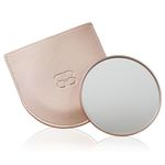 Beautifect 10x Magnifying Mirror - Clear Compact Mirror for Precision Makeup, Tweezing & Skincare – Travel Magnifying Pocket Mirror with Vegan Leather Sleeve – Fits Glow Mirror - Matte Gold