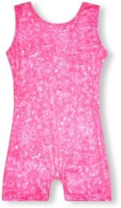 MYQFF Gymnastics Leotards for Girls 7-8 Years Old Toddler Kids Tumbling Outfits Biketards Unitard Pink Sparklels