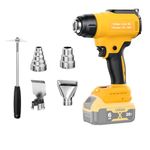 Cordless Heat Gun for Dewalt 18V XR Battery (only Tool), Cordless Hot Air Gun for Welding, Bending Pipes, Colour Removal,Cordless Hot Air Gun with 4 Nozzles