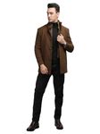 LURE URBAN Men Solid Winter Wear Single Breasted Stylish OverCoat Tan 4XL