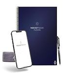 Rocketbook Smart Reusable Notebook - Lined Eco-Friendly Notebook with 1 Pilot Frixion Pen & 1 Microfiber Cloth Included- Midnight Blue Cover, Letter Size (8.5" x 11")