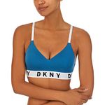 DKNY Women's Cozy Boyfriend Wirefree Pushup Bra, Surf, S