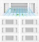 Datanly 6 Pcs Air Ceiling Vent Covers 3 Way Sidewall Wall Ceiling Register Air Conditioner Vent Cover Solid Steel HVAC Cover for Home, Bathroom, Office, Toilet (White,Interior Size 10 x 4 Inch)