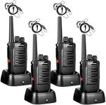 Wanneton walkie talkies for Adults Long Range,One-Key decoding Copy Frequency,walkie Talkie Compatible with Most Portable Handle Two Way radios 205 Privacy Codes, VOX, Scan, programmable(4 Pack)