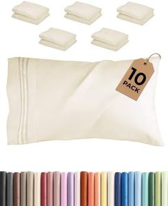 King Pillow Cases Set of 10 - Ultra Soft Hotel Quality Pillowcase Covers - Comfy. Cozy & Wrinkle Free - Shrink, Stain and Fade Resistant - Machine Washable Pillow Protectors - 10 Piece Set - Off White