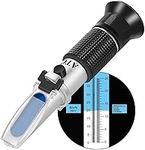 Wine Refractometer, BOWONG Hand Held Brix/Alcohol Refractometer with ATC for Wine Making Homebrew Kit, Dual Scale(Brix 0-40%, Alcohol 0-25%)