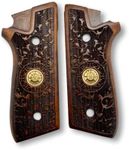 Zib Grips for Taurus PT59, PT92, PT99, PT100, PT101, PT917 Wooden Grips, Smooth Grips Handmade Birthday Newyear Sport for Men & Veterans (Taurus Grips - Ethnic Pattern Dark Brown)