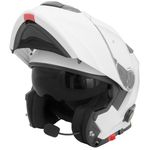 Zorax White XL (61cm) Anti-Fog Visor Motorbike Flip up fitted with Blinc Bluetooth System Motorcycle Double Visor + Pinlock Lens ECE 2206