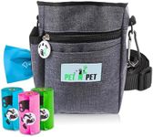 PET N PET Dog Treat Pouch for Dog Training, Doggy Treat Bag, 3 Ways to Wear Includes 3 Rolls of Poop Bags with Built-in Poop Bag Dispenser