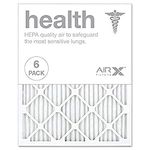 AIRx HEALTH 20x25x1 MERV 13 Pleated Air Filter - Made in the USA - Box of 6