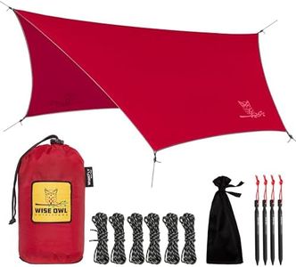 Wise Owl Outfitters Hammock Tarp, Hammock Tent - Rain Tarp for Camping Hammock - Camping Gear Must Haves w/Easy Set Up Including Tent Stakes and Carry Bag (Crimson Red)