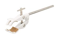 Labzio - 4 Prong, Aluminium die casted Retort Clamp with cork liners in the jaws, mounted on a SS rod