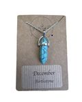 Birthstone Hexagon Crystal Necklaces, Birth Month, Crystal Gifts, Crystals, Crystal Monthy Of Birth (December - Turquoise)