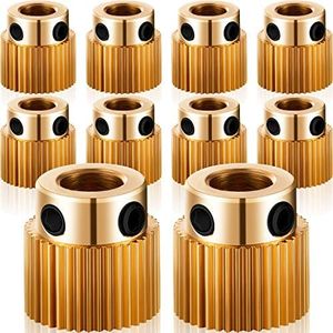 (40 Teeth,10 Pcs) Extruder Wheel 3D Printer Parts Drive Gear Brass Extruder Wheel Gear Compatible with CR-10, CR-10S, S4, S5, Ender 3, Ender 3 Pro