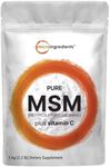 MSM(Methylsulfonylmethane) Powder,1 KG | 2000mg Perserving, MSM Crystal Powder Fortified with Vitamin C, Bioactive Source of Sulfur, Joint Health Support & Hair Growth, Vegan, Non-GMO