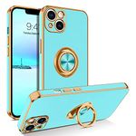 BENTOBEN iPhone 13 Case, Phone Case iPhone 13, Slim Fit 360° Ring Holder Shockproof Kickstand Magnetic Car Mount Supported Protective Women Girls Men Boys Cover for iPhone 13 5G 6.1 Inch, Sky Blue