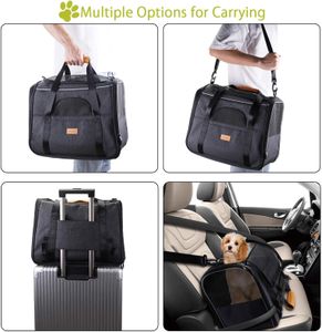 Morpilot Cat Carrier, Airline Approved – Foldable Pet Travel Bag, Grey, M (7kg)