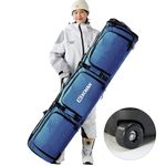 XCMAN Padded Snowboard Bag with Wheels,Adjustable Length 63-75In,Padded Bag for Air Traveling,Loading Capacity 100L… (Navy Blue)