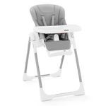 INFANS High Chair for Babies & Toddlers, Foldable Highchair with Multiple Adjustable Backrest, Footrest and Seat Height, Removable Tray, Detachable PU Leather Cushion, Built-in Rear Wheels (Grey)