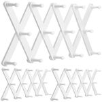 3 Pcs Hat Rack Wall Mount Accordion Wall Hanger with 14 Hooks Pine Wood Coat Hanger Wall Expandable Wooden Wall Coat Rack Purse Hat Hooks for Wall Mug Scarf Cloth 27" x 10" x 1.9" (White)