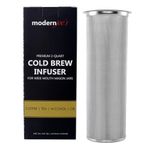 MODERNJOE'S Premium Infuser Cold Coffee Maker for 2 Quart Wide Mouth Mason Jars. Cold Brew Filter for Mason Jar. Iced Coffee and Tea. Heavy Duty Gauge 100 Micron Mesh 304 Stainless Steel