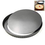 LUUFAN Non-stick Quiche Pan Tart Pan With Loose Bottom, Round Fluted Flan Tin (28cm/11inch)