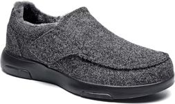 Men's Orthopedic Arch Support Wide Toe Box Slippers Shoes: Comfort Warm Soft Heel Foot Pain Relief Tennis Shoes, Winter Warm Breathable Faux Fur Upper Ankle Pain Relief Loafers Black Size 11