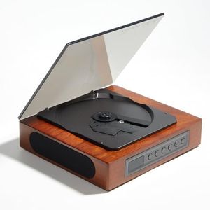 THINKYA DVP-560 Retro Bluetooth CD Player with Hi-Fi Speakers, SPDIF Output, Remote Control, 6-8 Hour Battery Life, Portable Desktop CD Player for Home